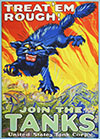 Treat Em Rough Join The USA Tanks War Poster By Augiet Hutof 1914 to 1918