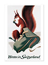 Winter In Switzerland Squirrel Advertising Poster By Edmund Welf 1945 Print