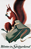 Winter In Switzerland Squirrel Advertising Poster By Edmund Welf 1945