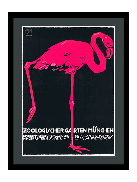Zoologischer Garten Munchen Pink Flamingo Poster By Ludwig Hohlwein 1912