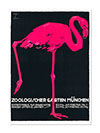 Zoologischer Garten München Pink Flamingo Poster By Ludwig Hohlwein 1912 Print
