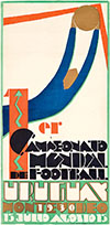 1st World Football Championship Uruguay Fifa World Cup Art Deco Poster By Guillermo Laborde 1930