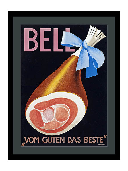 Bell Vom Guten Das Beste Leg Of Pork Advertising Poster By Niklaus Stoecklin 1931