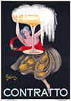 Contratto Champagne French Advertising Poster By Leonetto Cappiello 1922