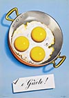 E Guëte Eggs In A Frying Pan Advertising Poster By Niklaus Stoecklin 1961