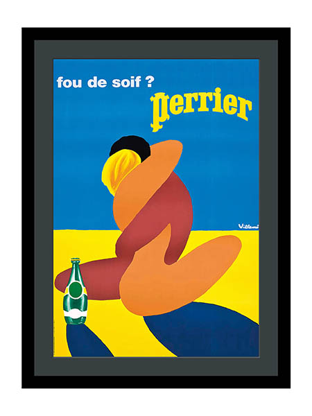 Fou De Soif Perrier Advertising Poster By Bernard Villemot 1980