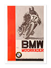 BMW Motorrader Motorcycle Advertising Poster 1950s Print
