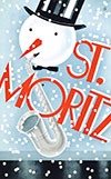 St Moritz Saxophone Playing Snowman Poster By Charles Kuhn 1928