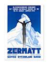 Zermatt Switzerland Ski Jumping Art Deco Poster By Pierre Kramer 1931 Print