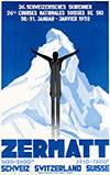 Zermatt Switzerland Ski Jumping Art Deco Poster By Pierre Kramer 1931