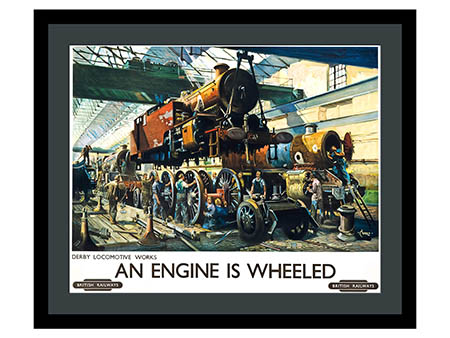 An Engine Is Wheeled Steam Train Poster British Railways By Terence Cuneo 1949 Framed