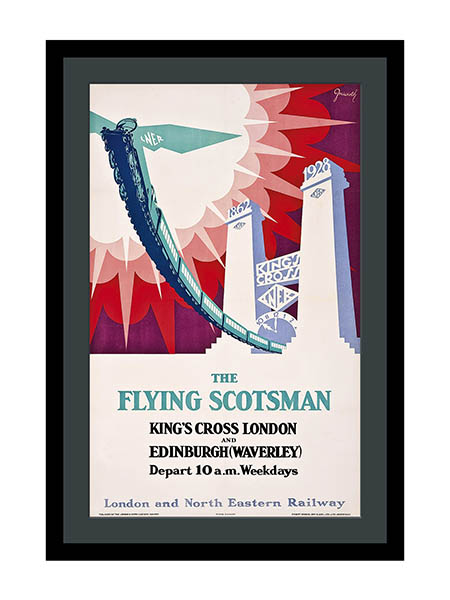 The Flying Scotsman Steam Train Advertising Poster By Greiwirth 1928 Framed
