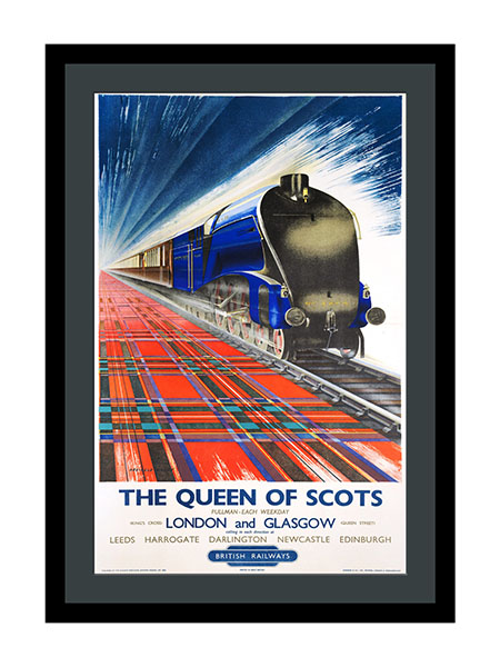 The Queen Of Scots Steam Train British Railways Poster By Philip Goodwin 1911 Framed