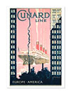 Cunard Line Ocean Liner Europe To America Travel Poster by Kenneth Denton Shoesmith 1925 Print