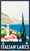 Italian Lakes Tourist Advertising Poster 1928