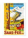 Saas Fee Winter Resort Travel Poster By Wilhelm Friedrich Burger 1925 Print